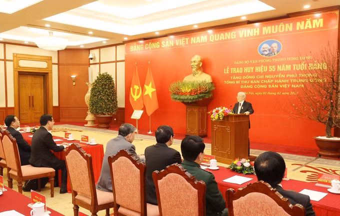 Phát biểu của Tổng Bí thư Nguyễn Phú Trọng tại Lễ nhận Huy hiệu 55 năm tuổi Đảng ảnh 2
